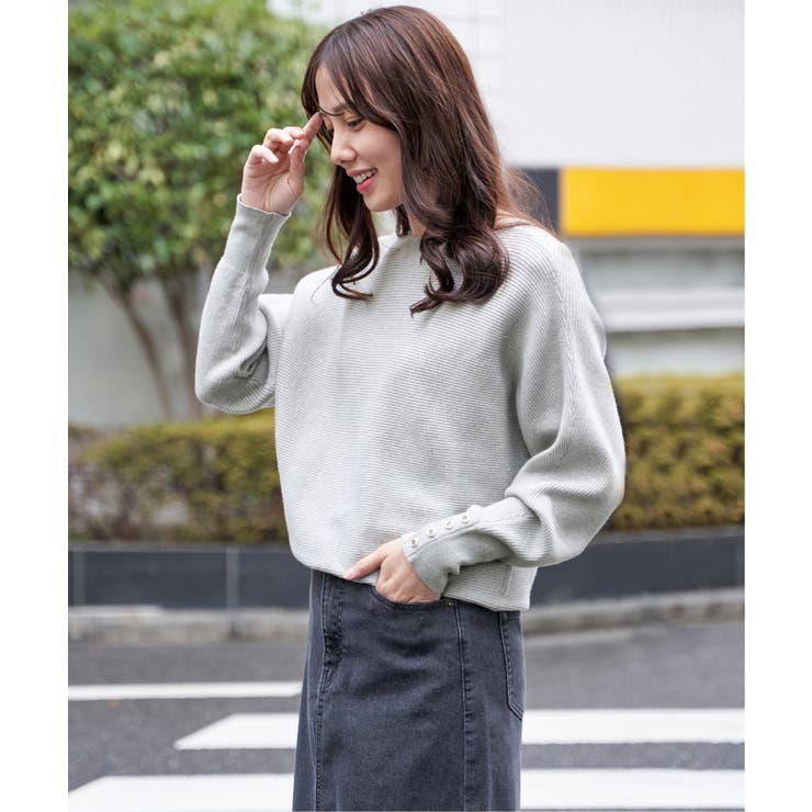 横リブドルマンラメニットプルオーバー | ikka  | 詳細画像17 