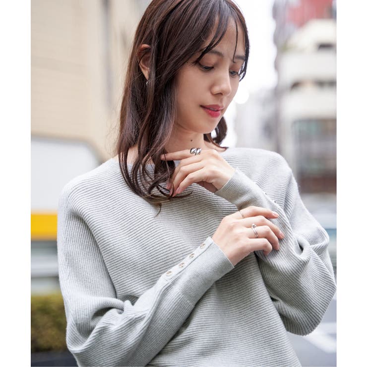 横リブドルマンラメニットプルオーバー | ikka  | 詳細画像18 