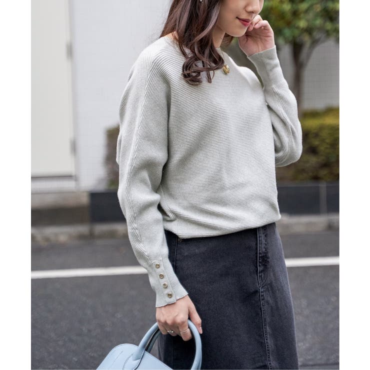 横リブドルマンラメニットプルオーバー | ikka  | 詳細画像20 