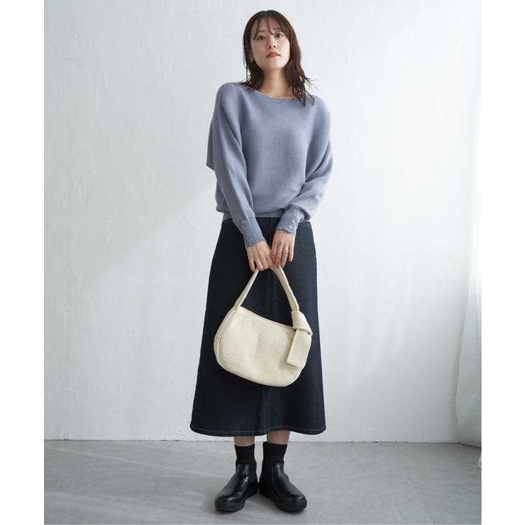 横リブドルマンラメニットプルオーバー | ikka  | 詳細画像25 