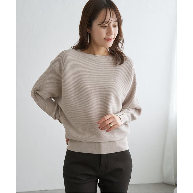 横リブドルマンラメニットプルオーバー | ikka  | 詳細画像28 