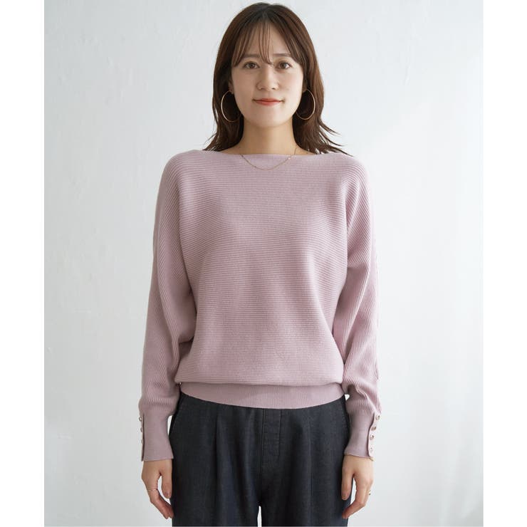 横リブドルマンラメニットプルオーバー | ikka  | 詳細画像33 