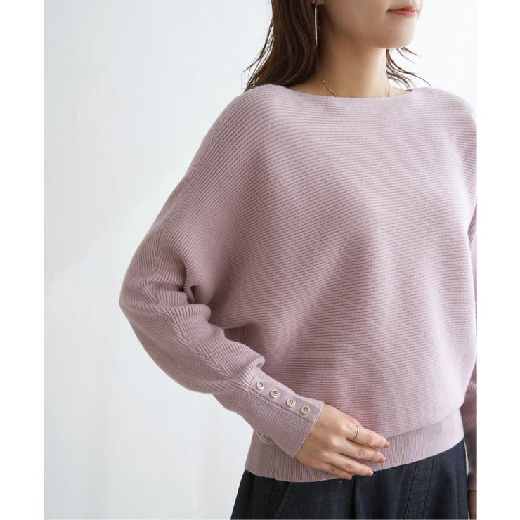 横リブドルマンラメニットプルオーバー | ikka  | 詳細画像34 