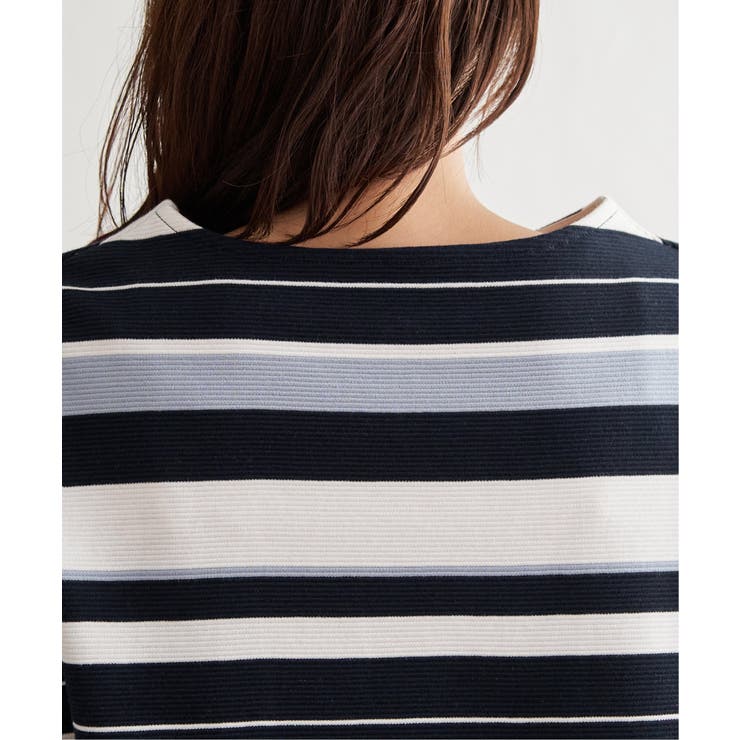 リップルボーダーキーネックプルオーバー | ikka  | 詳細画像17 