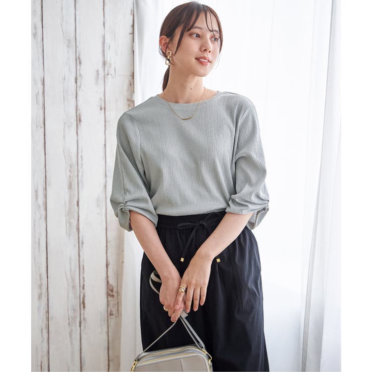 ミントグリーン | ジャガードホイップスリーブプルオーバー | ikka 