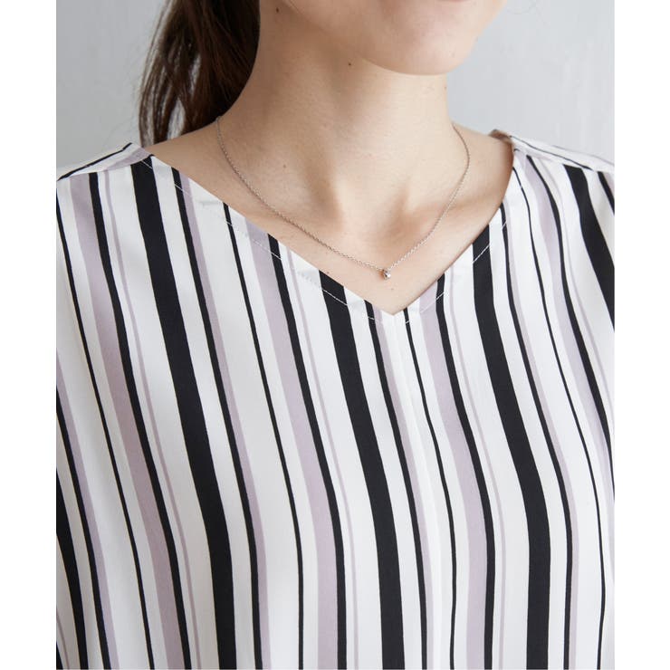 マルチストライプ半袖ブラウス | ikka  | 詳細画像14