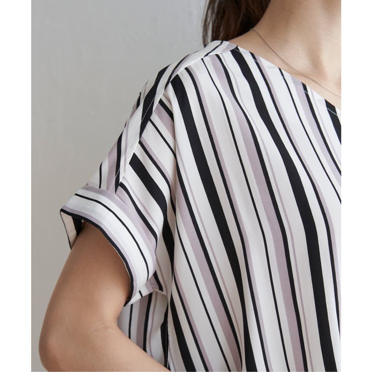 マルチストライプ半袖ブラウス | ikka  | 詳細画像15