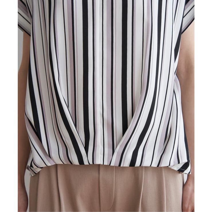 マルチストライプ半袖ブラウス | ikka  | 詳細画像16