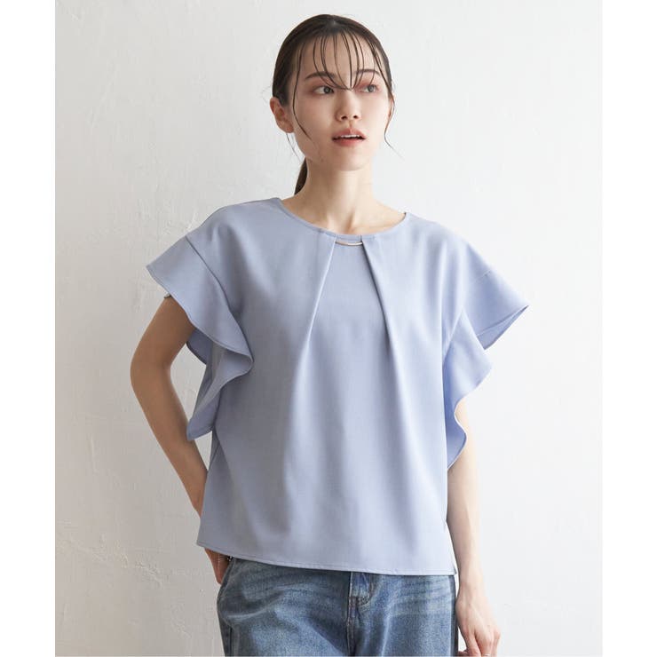 アオケイ | 麻調バー付きブラウス | ikka