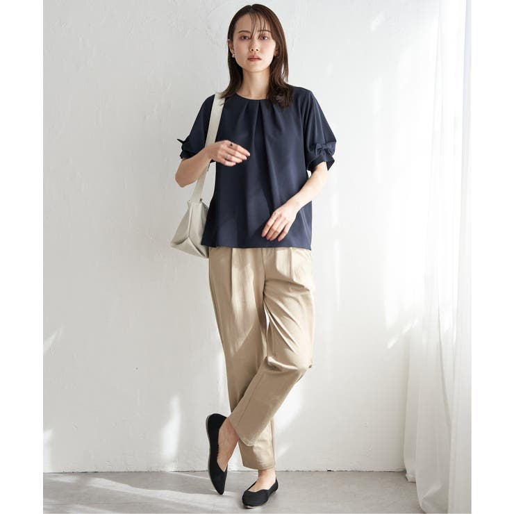 ドライタッチ袖リボンブラウス | ikka  | 詳細画像10 