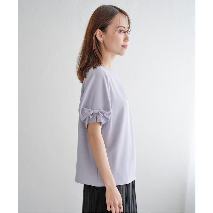 ドライタッチ袖リボンブラウス | ikka  | 詳細画像12 