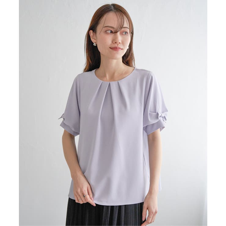 ドライタッチ袖リボンブラウス | ikka  | 詳細画像14 