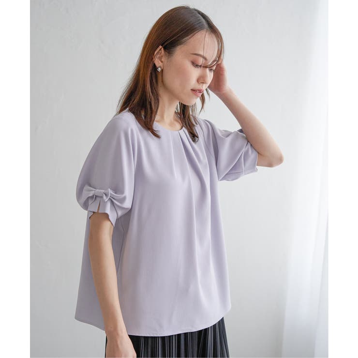 ドライタッチ袖リボンブラウス | ikka  | 詳細画像2 