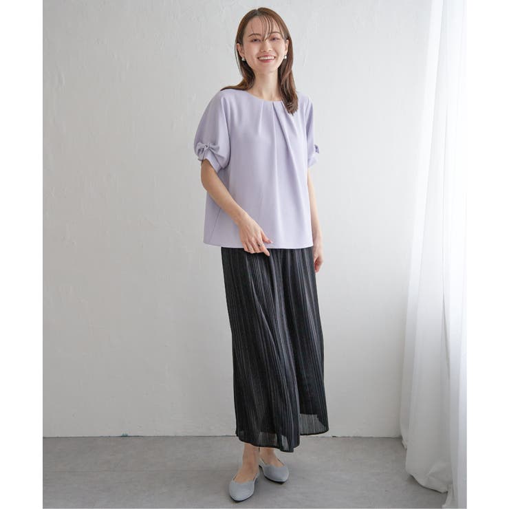 ドライタッチ袖リボンブラウス | ikka  | 詳細画像3 