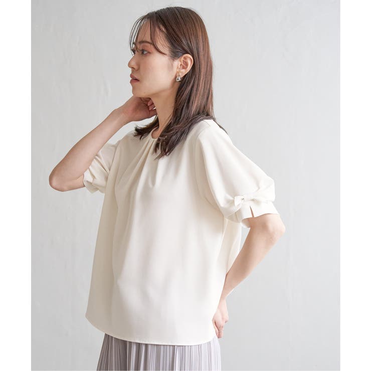 ドライタッチ袖リボンブラウス | ikka  | 詳細画像6 