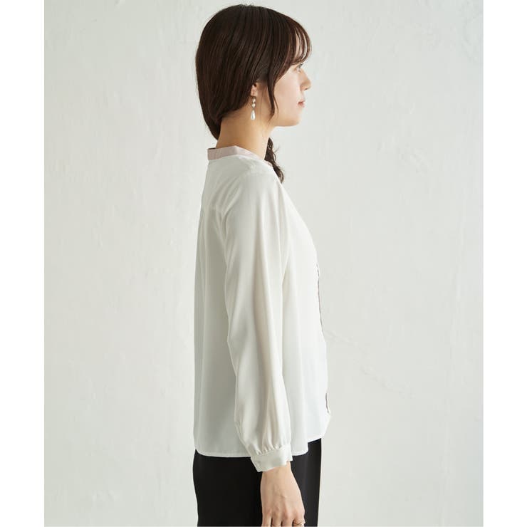 ジョーゼットバイカラーブラウス | ikka  | 詳細画像8 