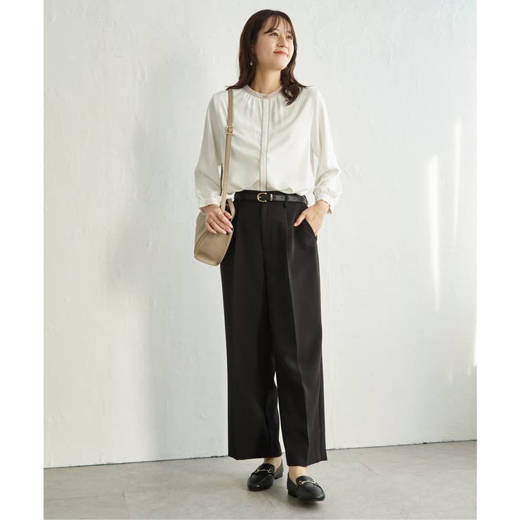 ジョーゼットバイカラーブラウス | ikka  | 詳細画像4 