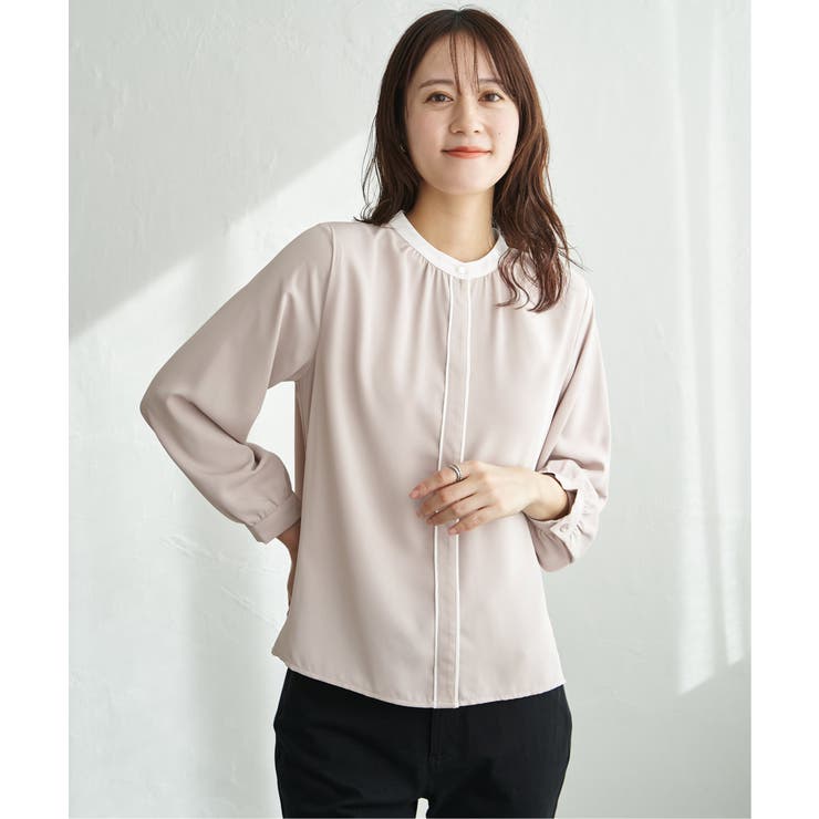 ジョーゼットバイカラーブラウス | ikka  | 詳細画像5 