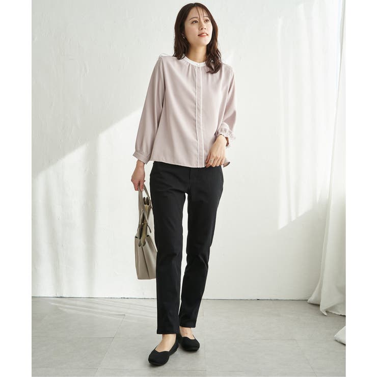 ジョーゼットバイカラーブラウス | ikka  | 詳細画像6 