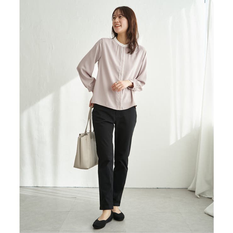 ジョーゼットバイカラーブラウス | ikka  | 詳細画像7 