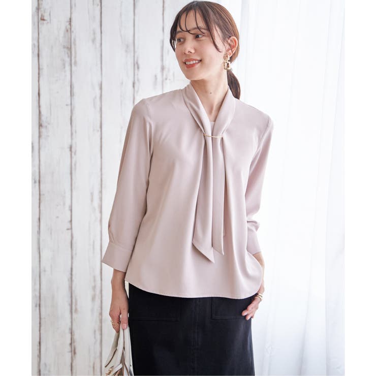 グレージュ | 3WAYボウタイ付きブラウス | ikka 