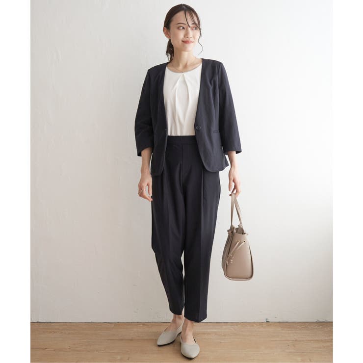 【洗濯機で洗える／セットアップ対応】GOKU楽ツイルストレッチパンツ | ikka  | 詳細画像2 