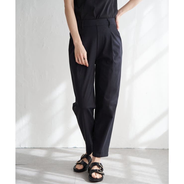 ネイビーブルー | 【セットアップ対応】GOKU楽ワークテーパードパンツ  | ikka 