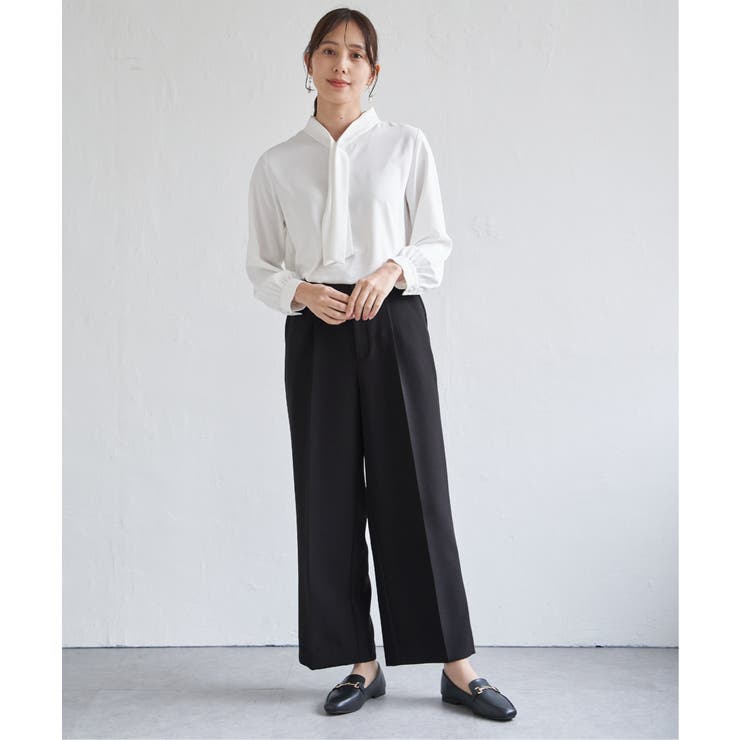 【洗濯機で洗える／セットアップ対応】ウォッシャブルワイドパンツ | ikka  | 詳細画像14 