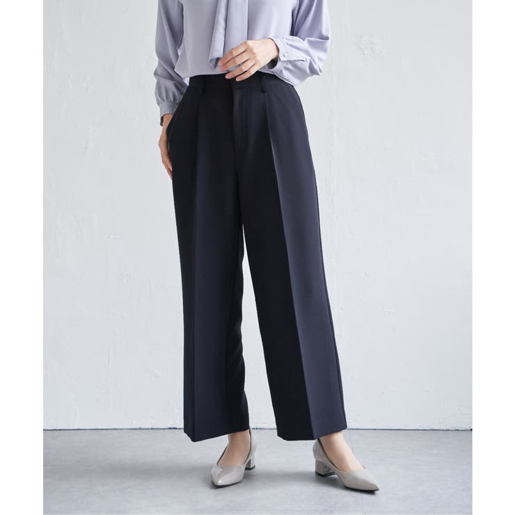 【洗濯機で洗える／セットアップ対応】ウォッシャブルワイドパンツ | ikka  | 詳細画像1 