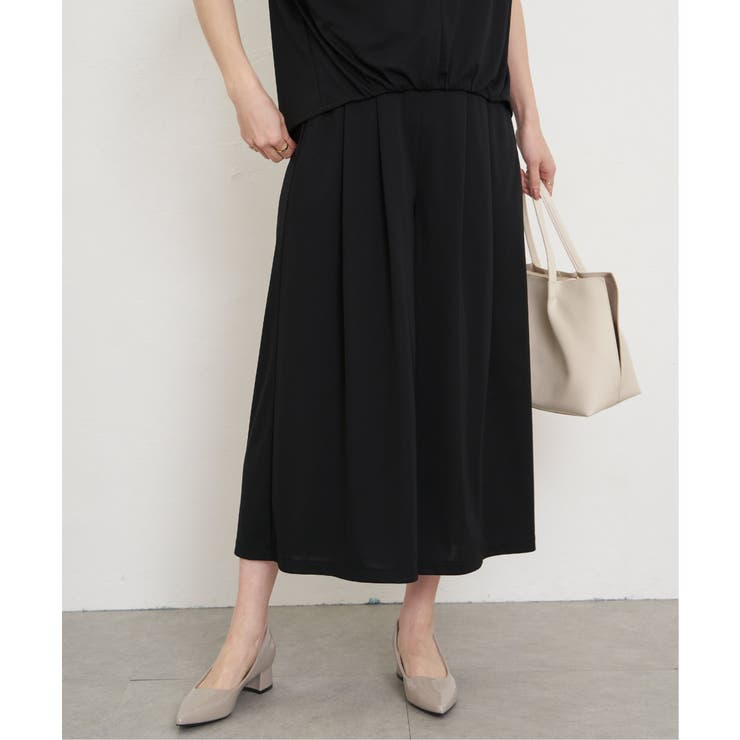 ブラック | 【接触冷感／セットアップ対応】GOKU楽冷感さらっとパンツ | ikka 