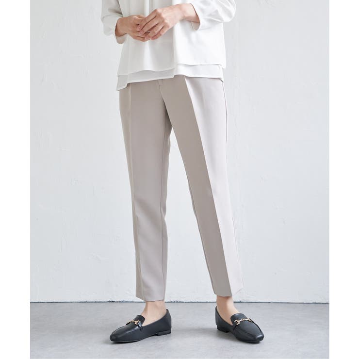 グレージュ | 【洗濯機で洗える／セットアップ対応】ウォッシャブルテーパードパンツ | ikka 