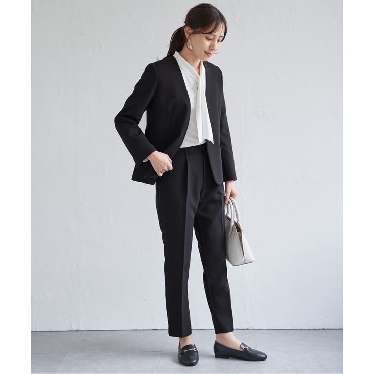 【洗濯機で洗える／セットアップ対応】ウォッシャブルテーパードパンツ | ikka  | 詳細画像4 