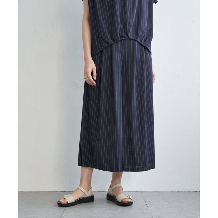 ネイビーブルー | 【セットアップ対応】GOKU楽冷感スリットガウチョ | ikka 