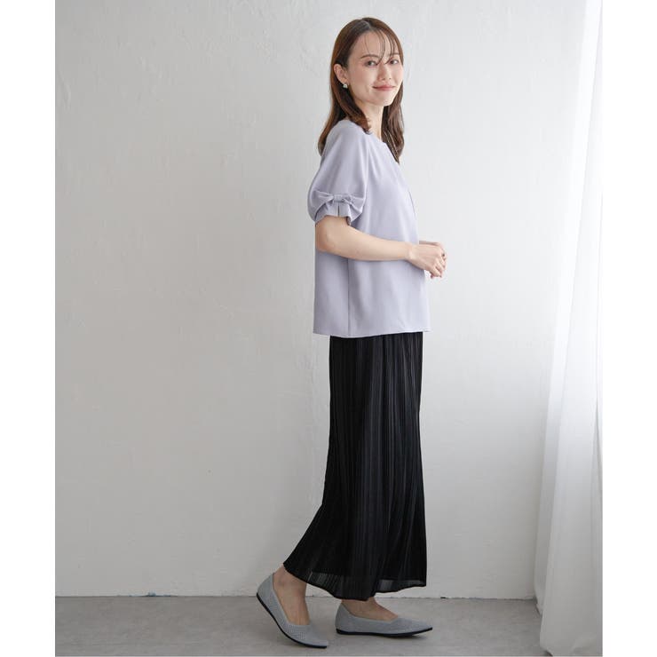 シフォンプリーツベルト付きスカーチョ | ikka  | 詳細画像7 