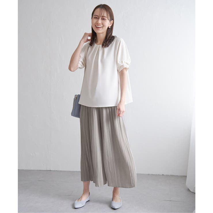 シフォンプリーツベルト付きスカーチョ[品番：IKAW0022090