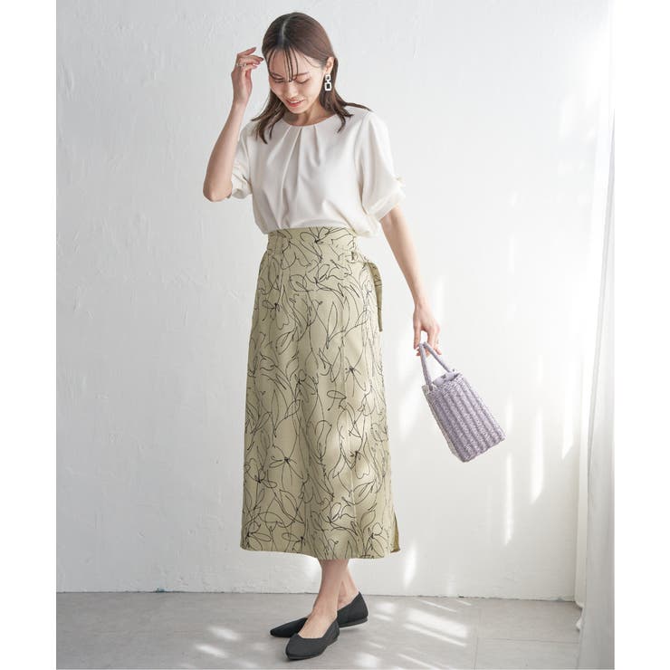 リネンライクラップスカート | ikka  | 詳細画像3