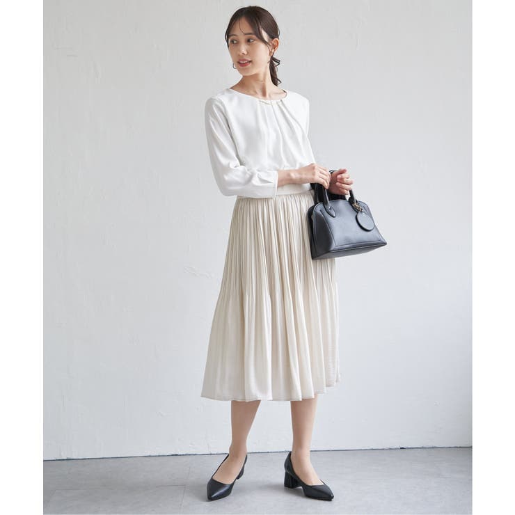 サテンプリーツスカート | ikka  | 詳細画像3 