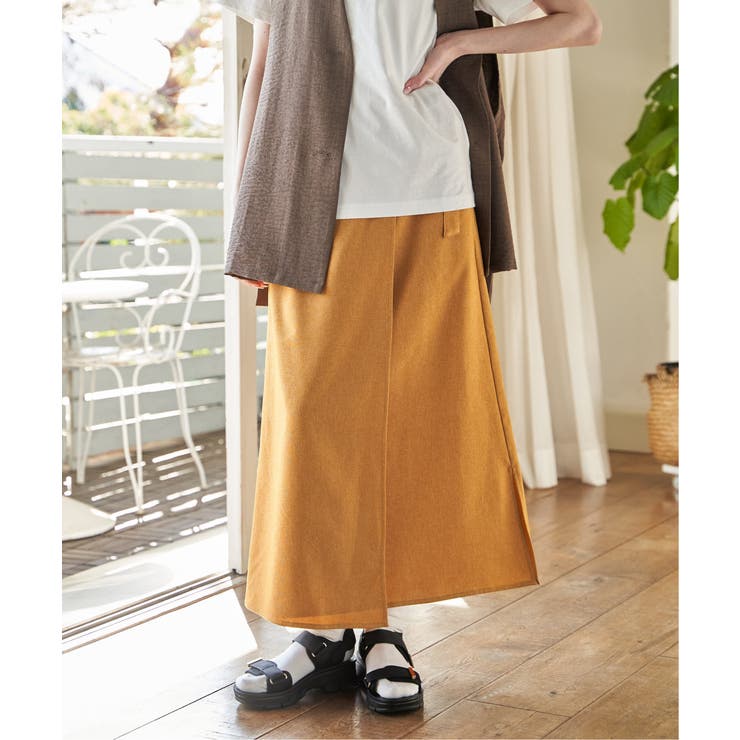 バックル付きラップ風スカート | ikka  | 詳細画像9 