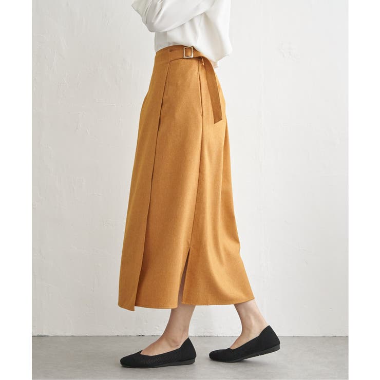 バックル付きラップ風スカート | ikka  | 詳細画像10 