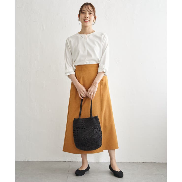 バックル付きラップ風スカート | ikka  | 詳細画像16 