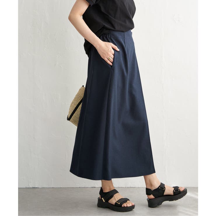 バックル付きラップ風スカート | ikka  | 詳細画像17 