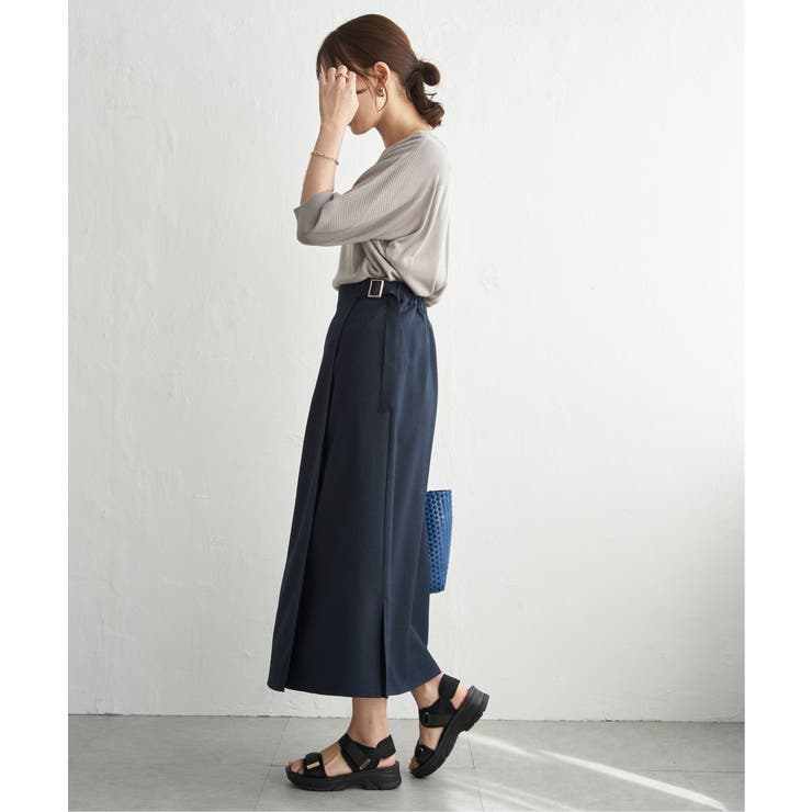 バックル付きラップ風スカート | ikka  | 詳細画像24 