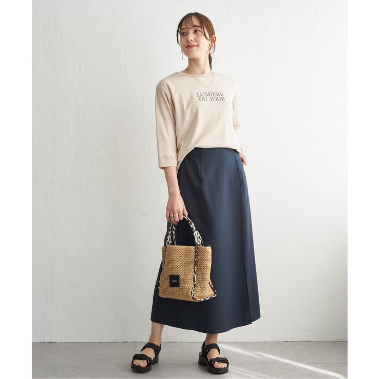 バックル付きラップ風スカート | ikka  | 詳細画像25 