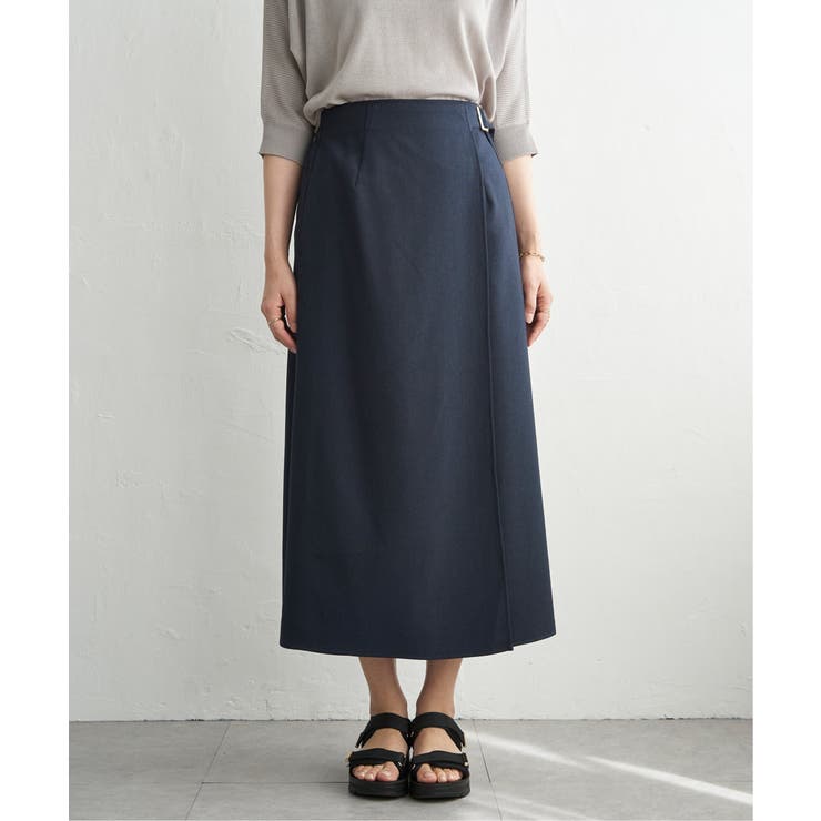 バックル付きラップ風スカート | ikka  | 詳細画像29 