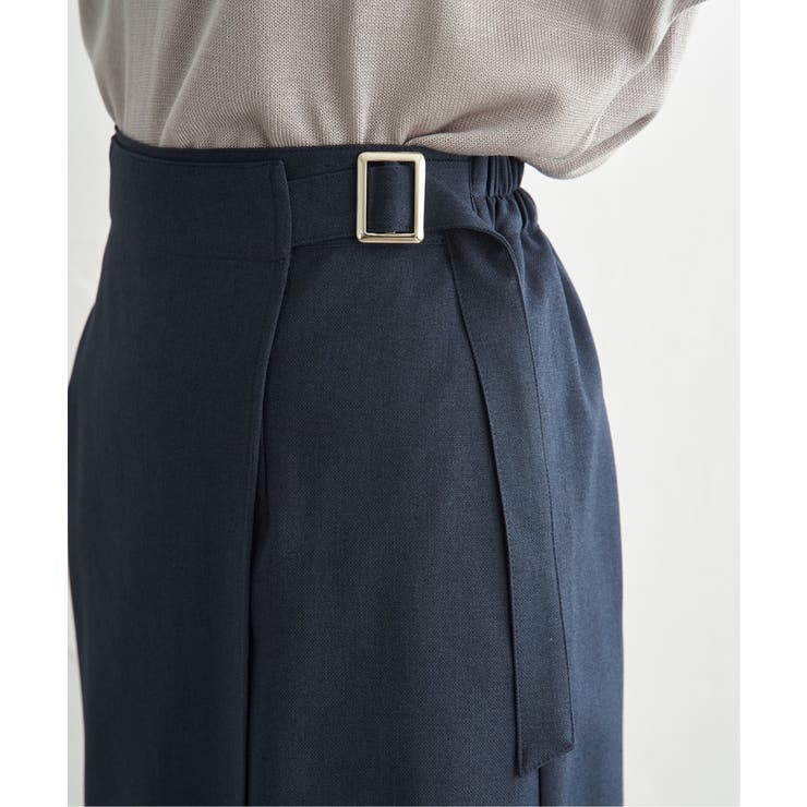 バックル付きラップ風スカート | ikka  | 詳細画像31 