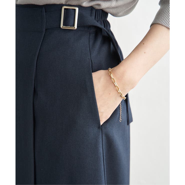 バックル付きラップ風スカート | ikka  | 詳細画像32 