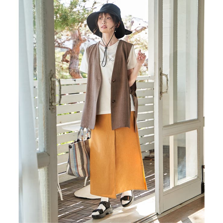 バックル付きラップ風スカート | ikka  | 詳細画像6 