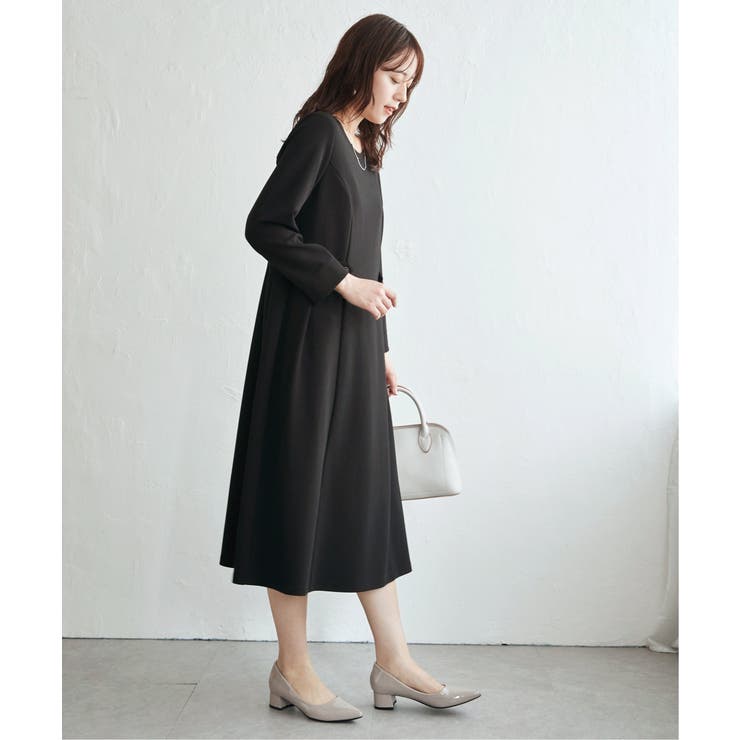 【フォーマル対応】カットジョーゼットウエストタブワンピース | ikka  | 詳細画像9 