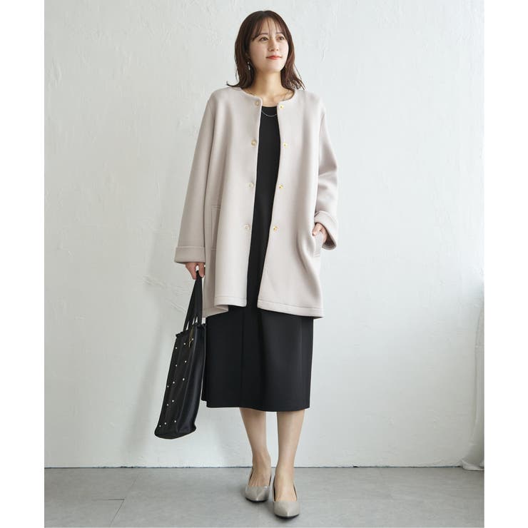 【フォーマル対応】カットジョーゼットウエストタブワンピース | ikka  | 詳細画像11 