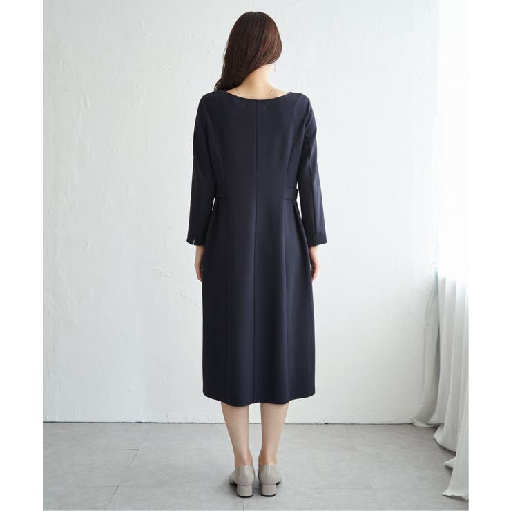 【フォーマル対応】カットジョーゼットウエストタブワンピース | ikka  | 詳細画像14 